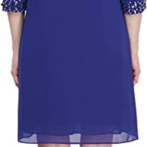 S.L. Fashions Women's Chiffon Tier Jacket Dress with Bead Neck Size 12 - Picture 4 of 4